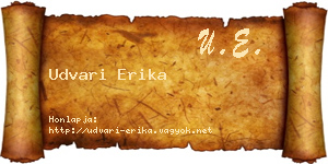 Udvari Erika névjegykártya